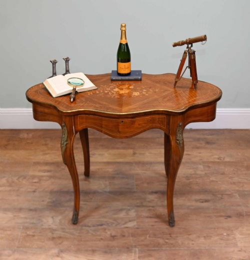 French Desk Empire Centre Table Marquetry Inlay