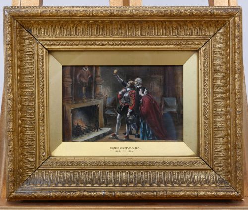Victorian Oil Painting Shakespeare Portrait 1860 Signed