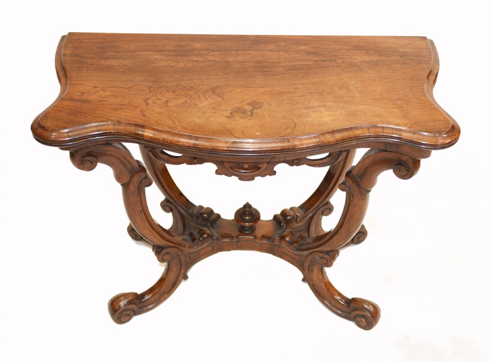Victorian Card Table Antique Games Tables Rosewood 1880 View III