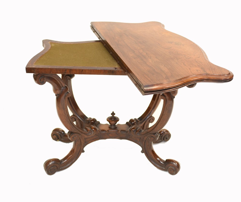Victorian Card Table Antique Games Tables Rosewood 1880 View XI