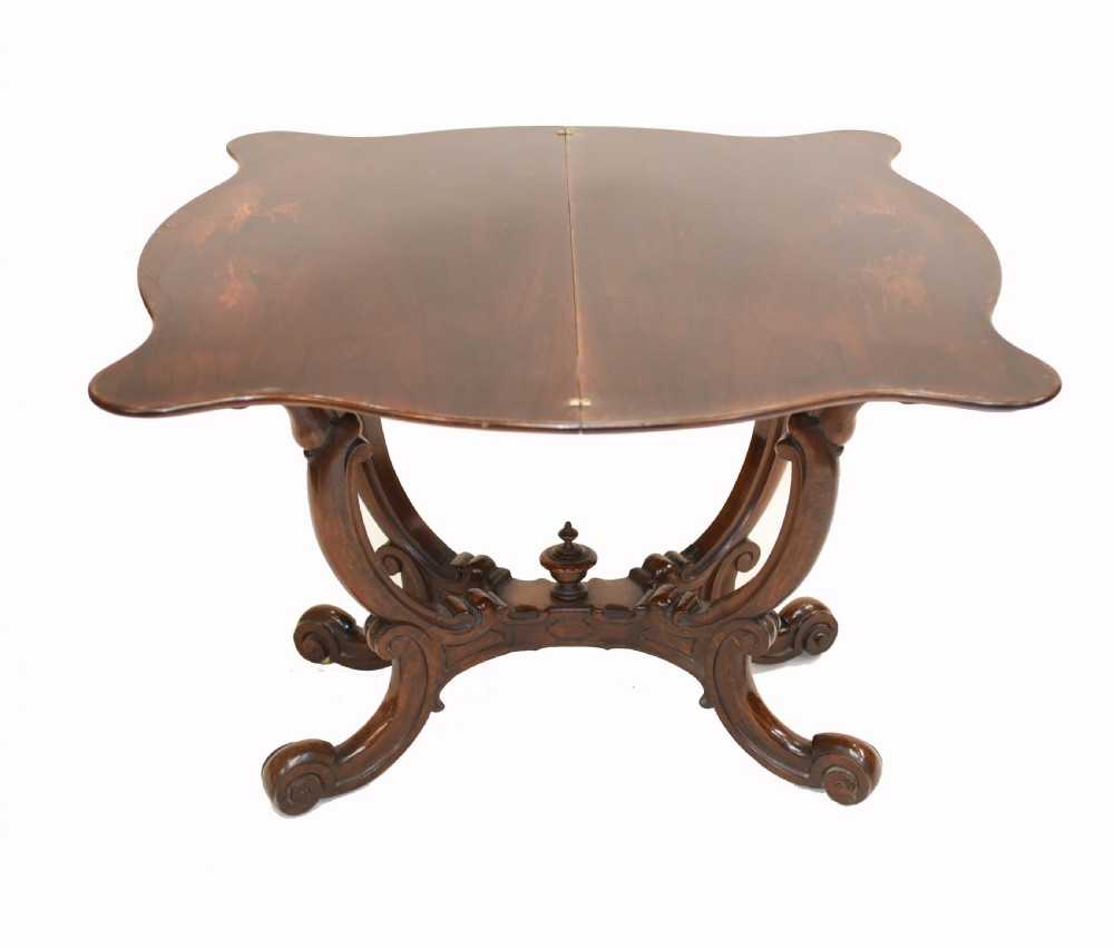 Victorian Card Table Antique Games Tables Rosewood 1880 View XII