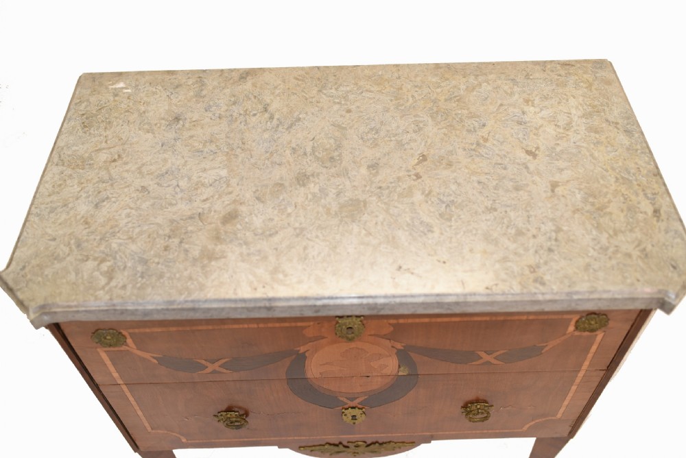 French Empire Commode Chest of Drawers - Antique with Marquetry Inlay View III