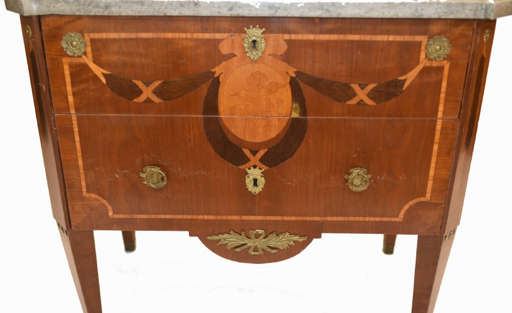 French Empire Commode Chest of Drawers - Antique with Marquetry Inlay View IV