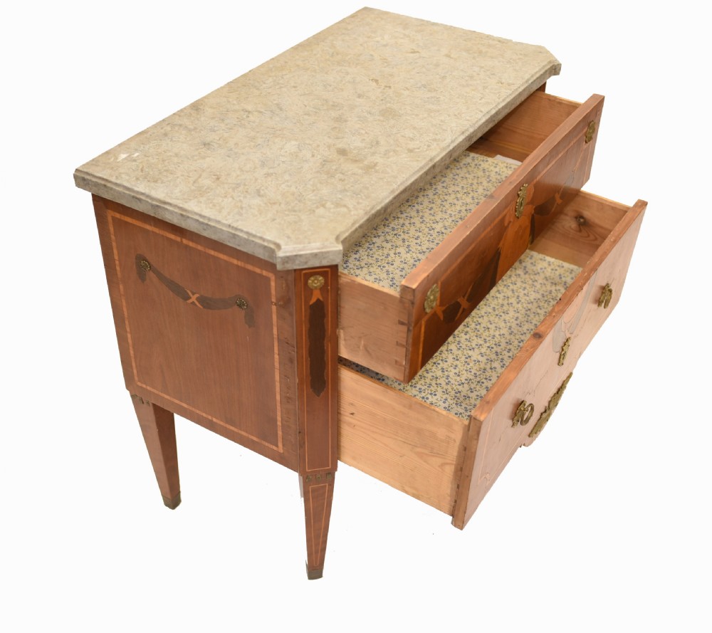 French Empire Commode Chest of Drawers - Antique with Marquetry Inlay View IX
