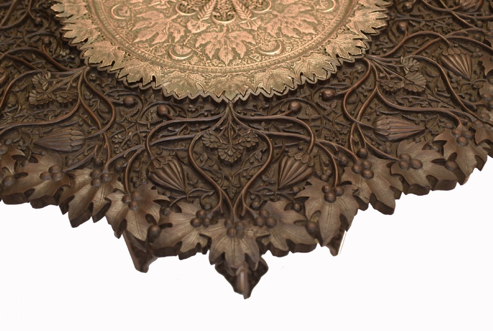 Goanese Side Table - Antique Carved Portugese Goan Furniture View V