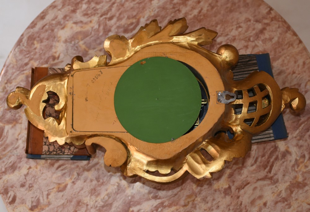 Scandanavian Wall Clock Antique Carved Rococo Giltwood Clocks View IX