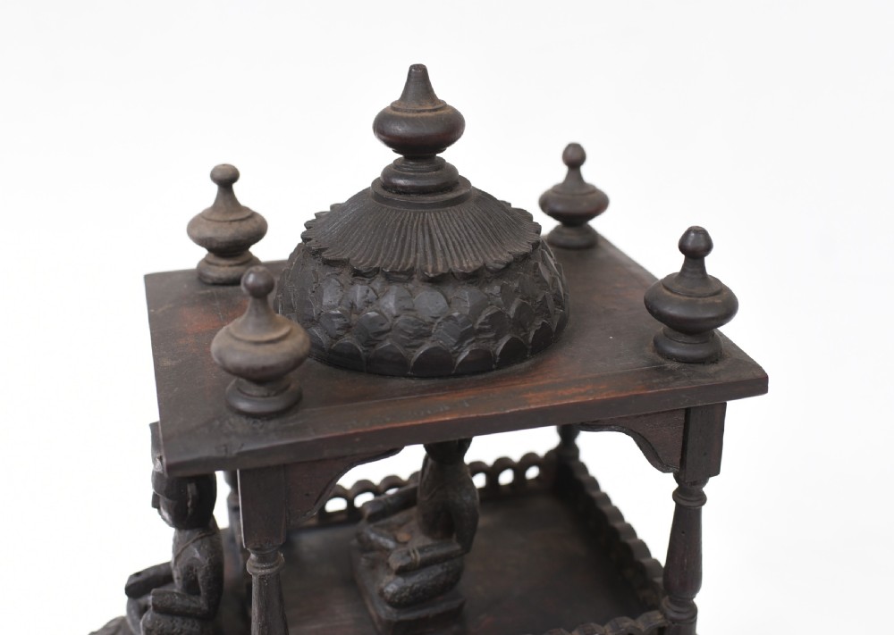 Carved Burmese Elephant Statue Antique 1890 Burma View IV