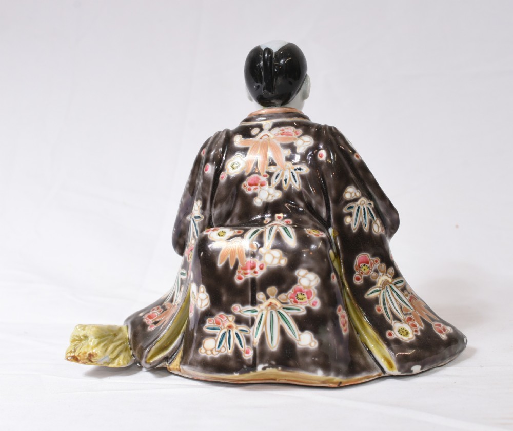 Japanese Kutani Porcelain Statue Male Figurine 1890 View V