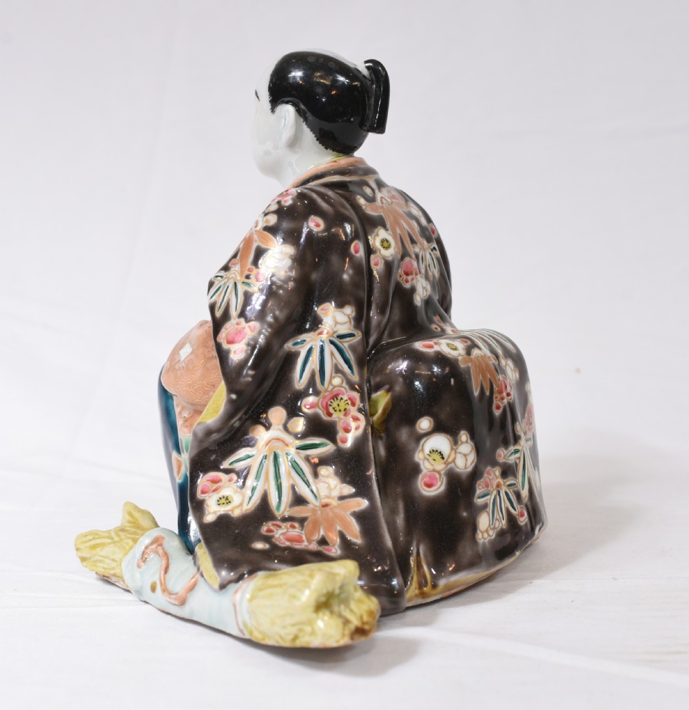 Japanese Kutani Porcelain Statue Male Figurine 1890 View VI