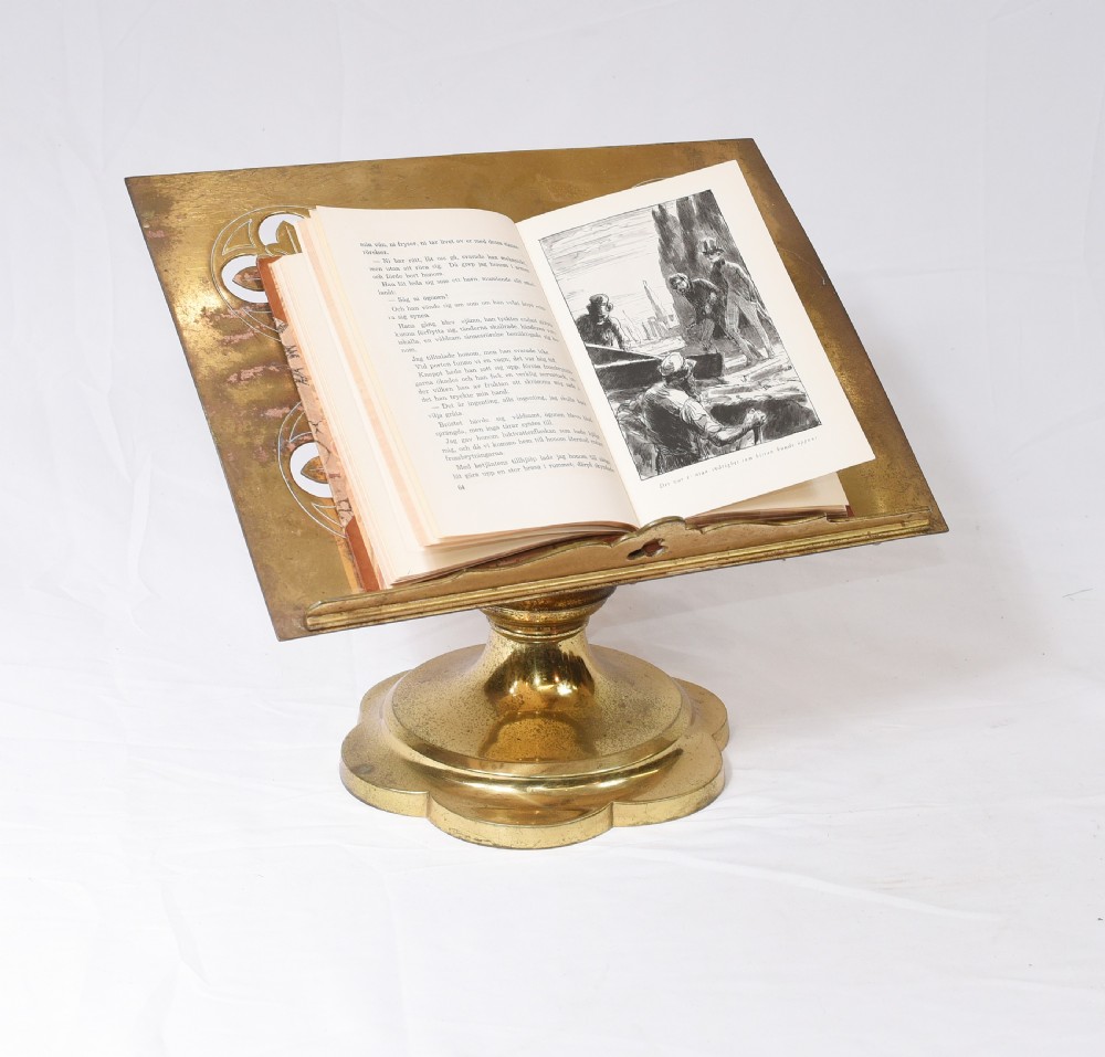 Victorian Gothic Reading Stand Antique Brass 1860 Lecturn View II