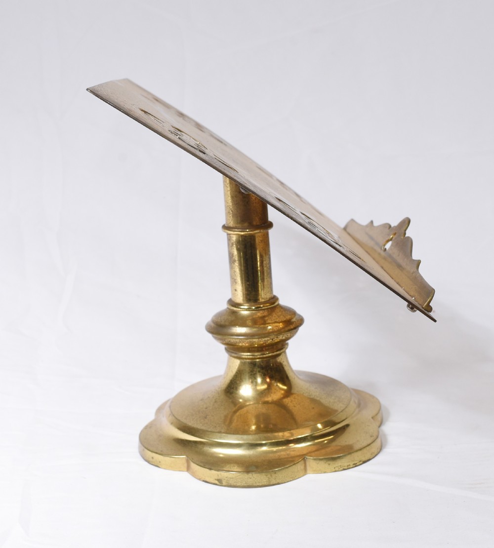 Victorian Gothic Reading Stand Antique Brass 1860 Lecturn View VI