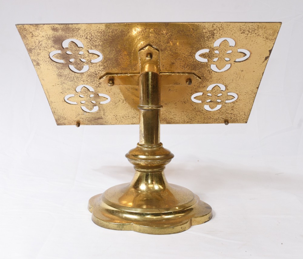 Victorian Gothic Reading Stand Antique Brass 1860 Lecturn View VII