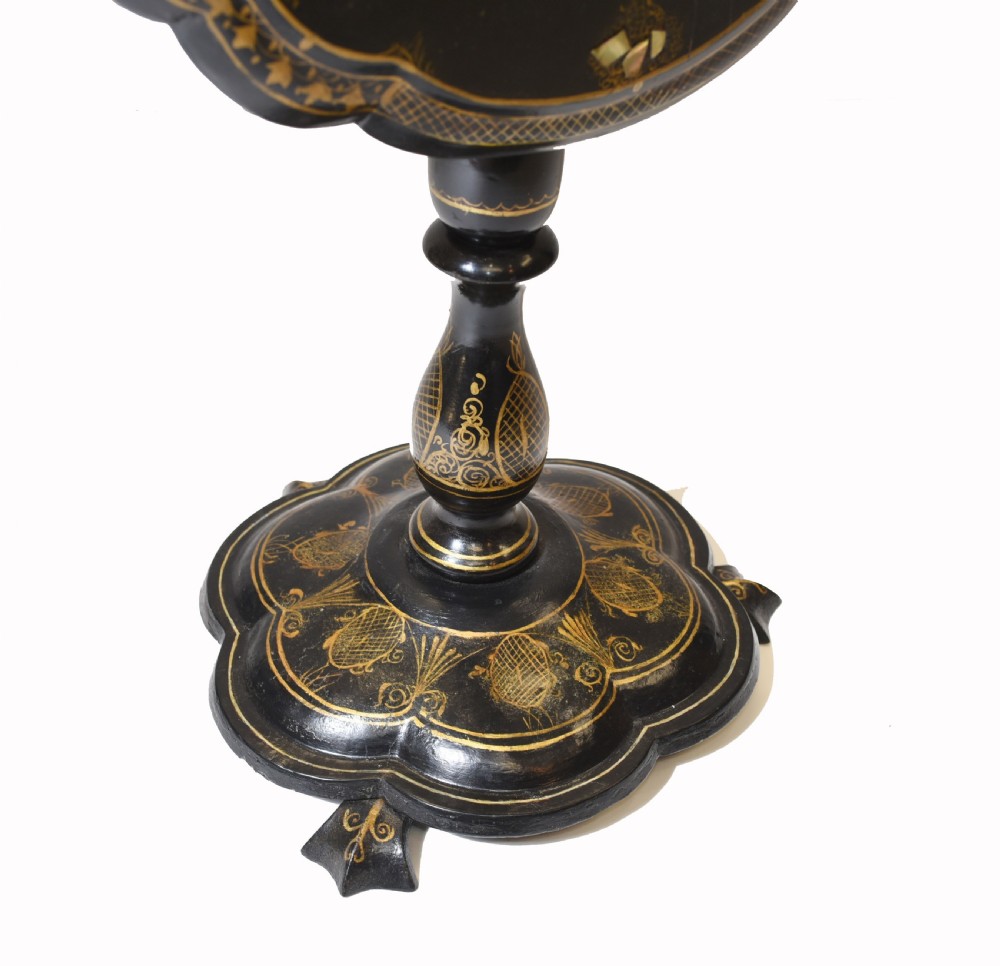 Victorian Lacquer Side Table Mother of Pearl Inlay Jennings and Betteridge View IV