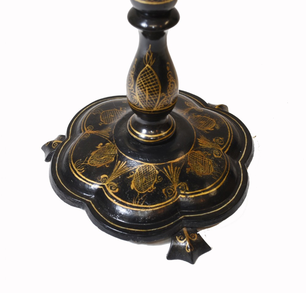 Victorian Lacquer Side Table Mother of Pearl Inlay Jennings and Betteridge View V