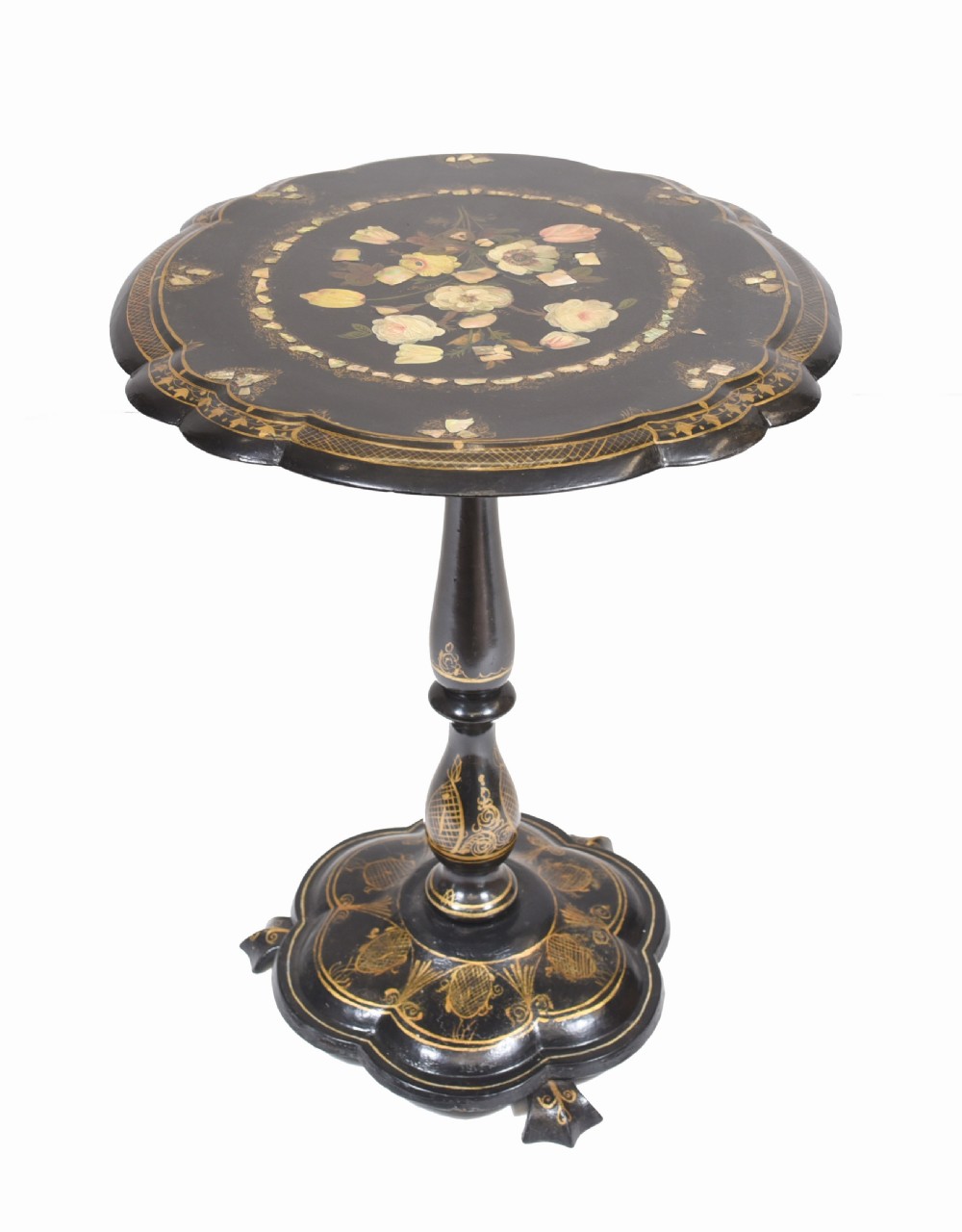 Victorian Lacquer Side Table Mother of Pearl Inlay Jennings and Betteridge View VIII