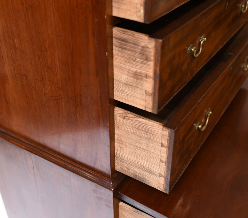 Georgian Chest on Chest Mahogany Antique 1820 View XII