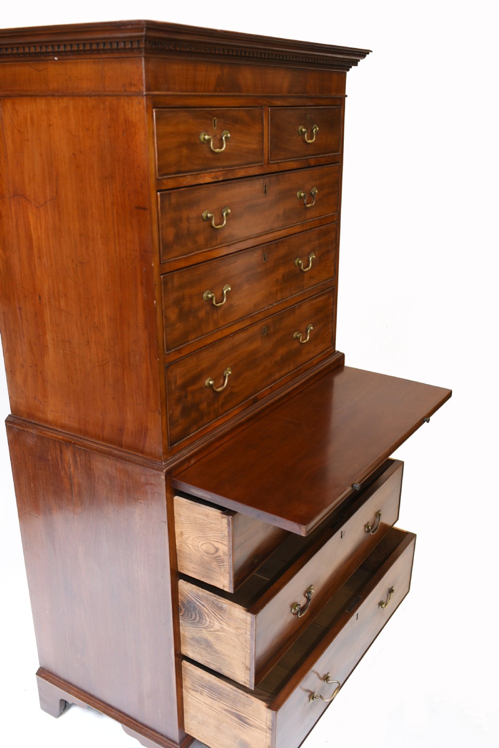 Georgian Chest on Chest Mahogany Antique 1820 View XIV
