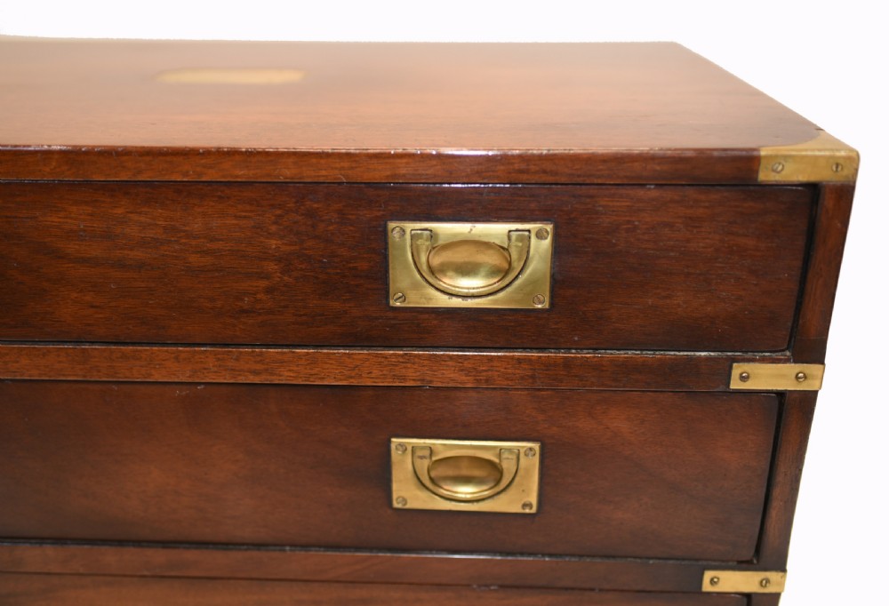 Antique Campaign Chest of Drawers Military Commode View III