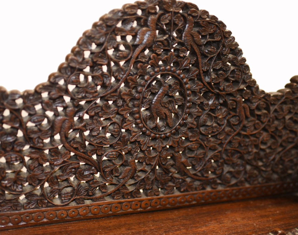 Burmese Davenport Desk Antique Hand Caved Burma Furniture 1885 View V