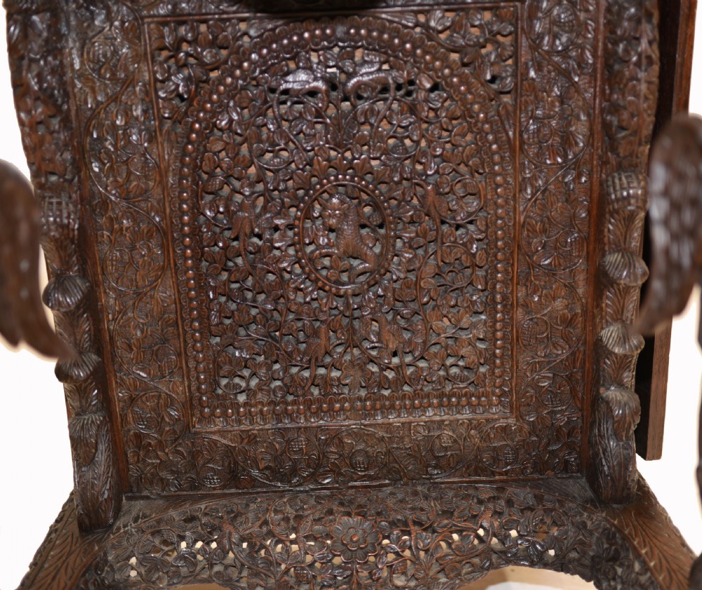 Burmese Davenport Desk Antique Hand Caved Burma Furniture 1885 View XVIII