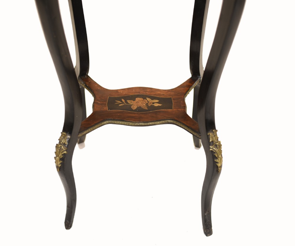 French Side Table Stand Marquetry Inlay 1880 View IV