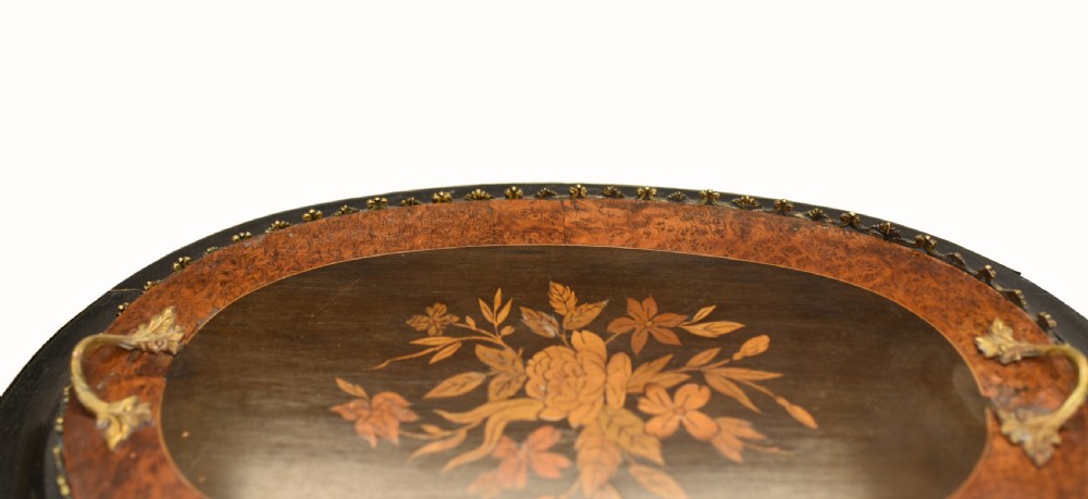 French Side Table Stand Marquetry Inlay 1880 View VI