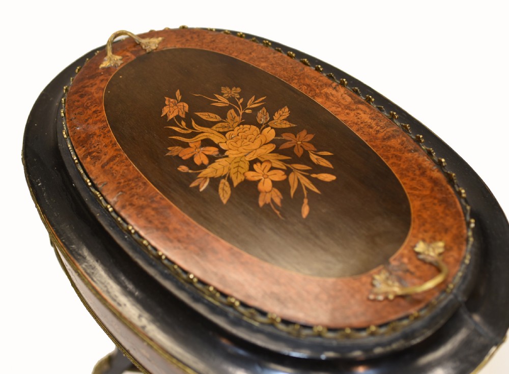French Side Table Stand Marquetry Inlay 1880 View VIII