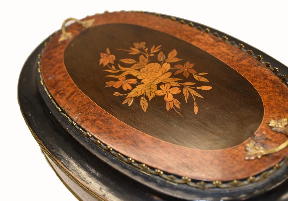 French Side Table Stand Marquetry Inlay 1880 View IX