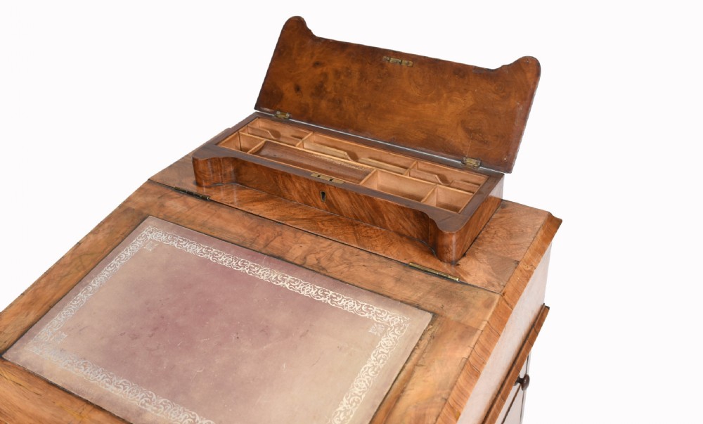 Victorian Davenport Desk Walnut Inlay 1860 View III