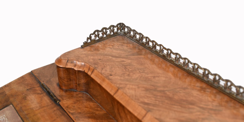 Victorian Davenport Desk Walnut Inlay 1860 View IV