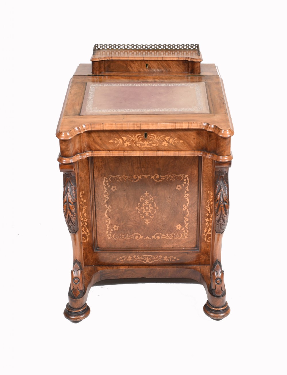 Victorian Davenport Desk Walnut Inlay 1860 View VII