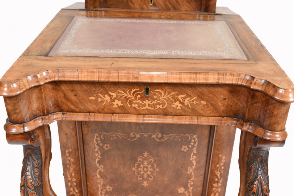 Victorian Davenport Desk Walnut Inlay 1860 View VIII