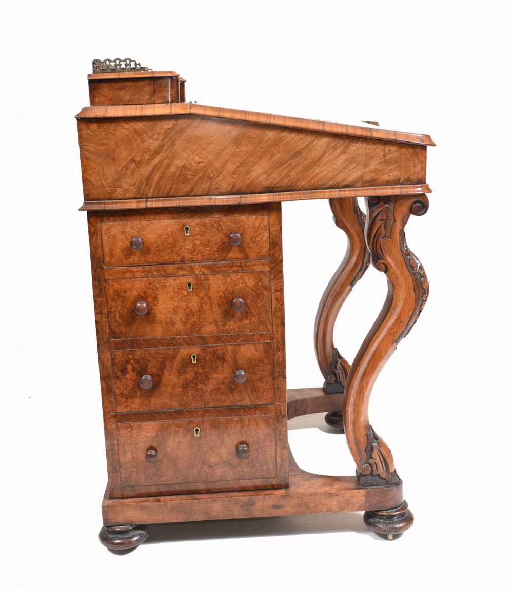 Victorian Davenport Desk Walnut Inlay 1860 View XI