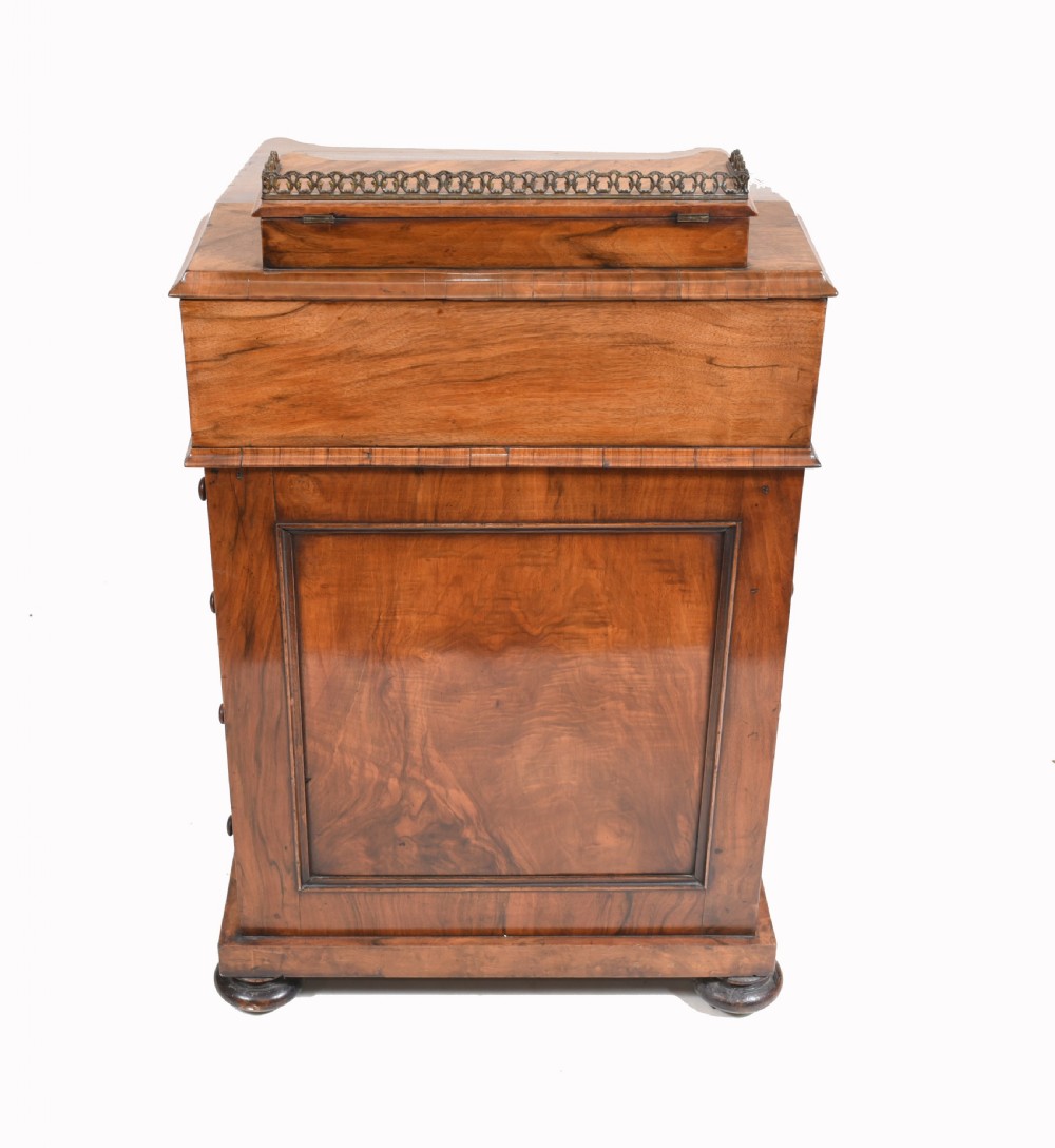 Victorian Davenport Desk Walnut Inlay 1860 View XIII