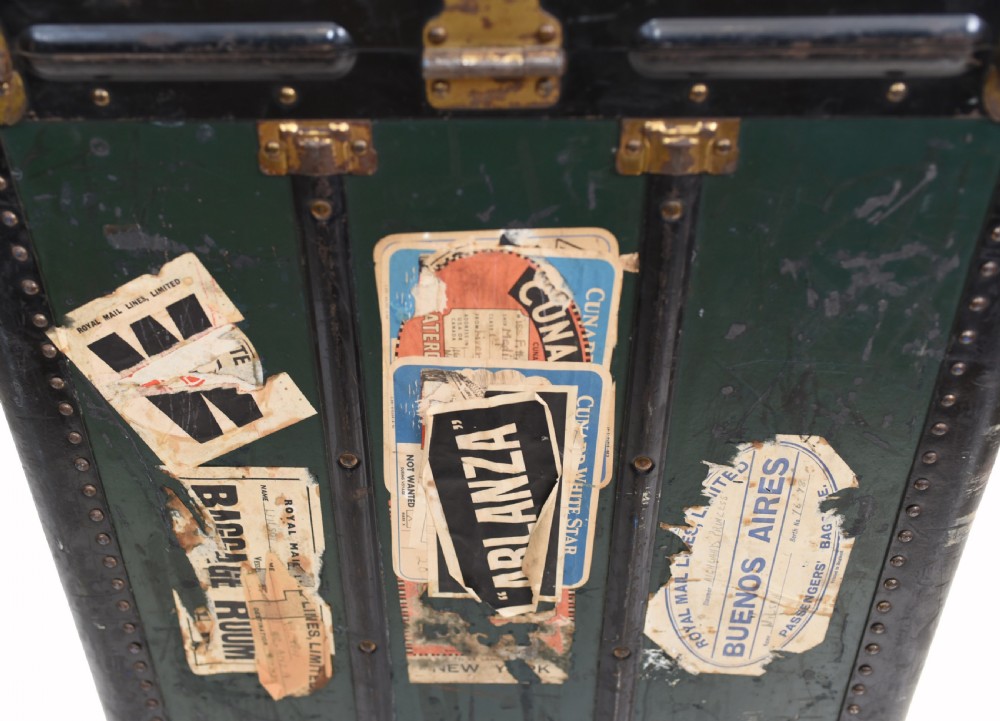 Vintage Steamer Trunk Luggage Case Harrison and Co New York View III