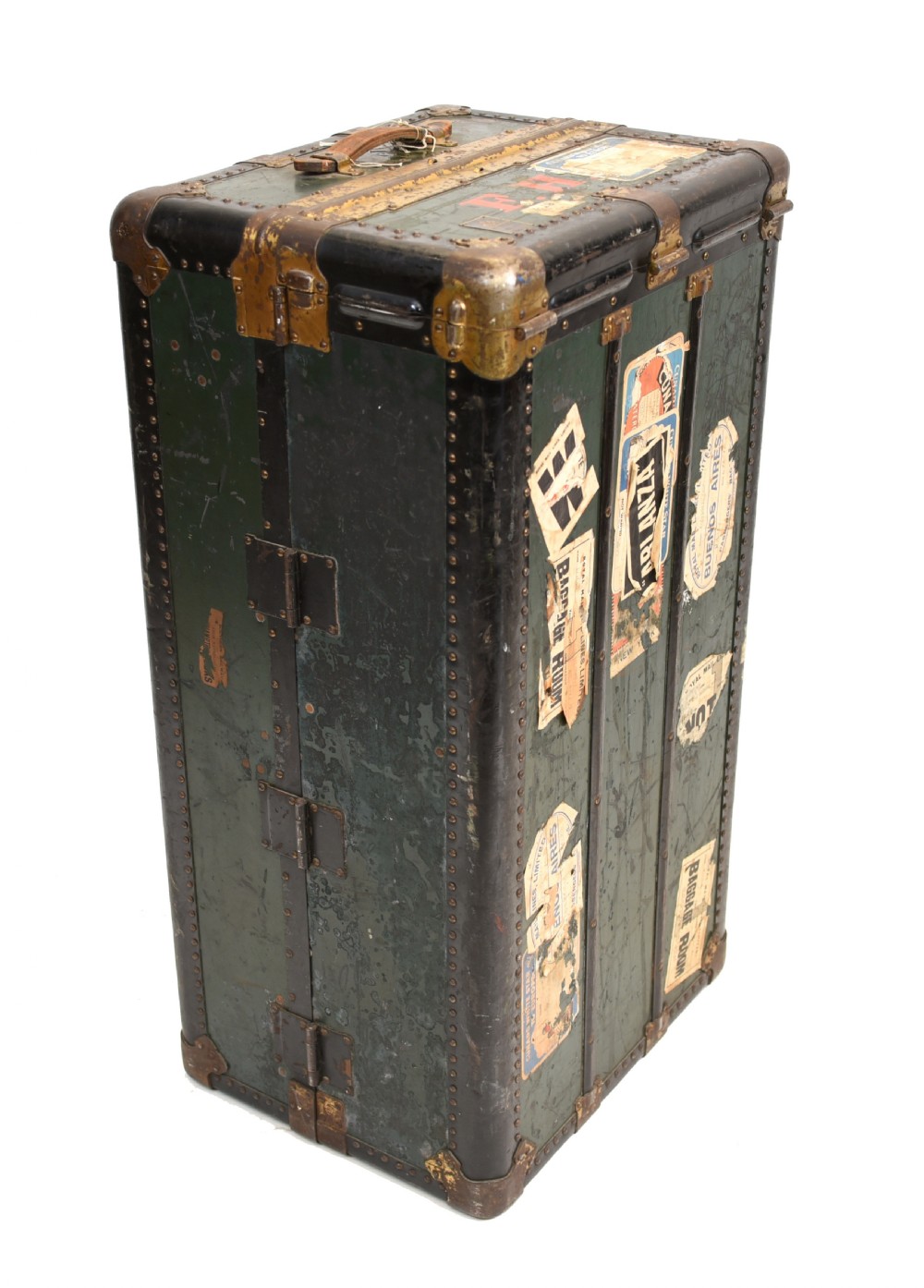 Vintage Steamer Trunk Luggage Case Harrison and Co New York View VII