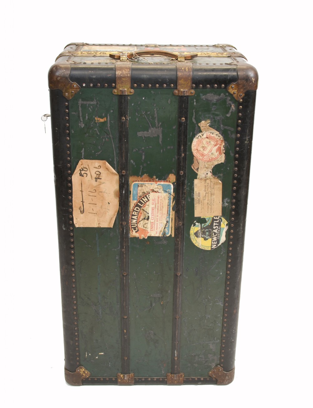 Vintage Steamer Trunk Luggage Case Harrison and Co New York View X