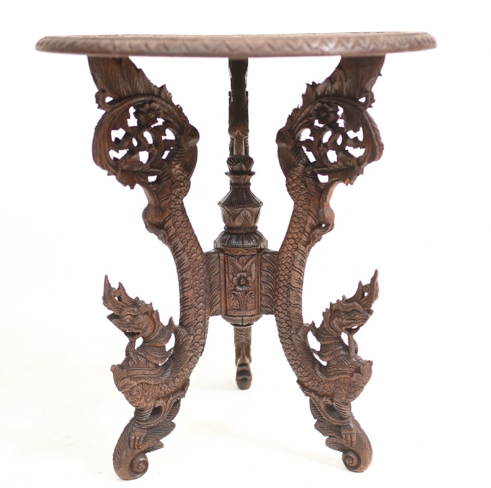 Burmese Side Table Antique Carved Burma Furniture View VI