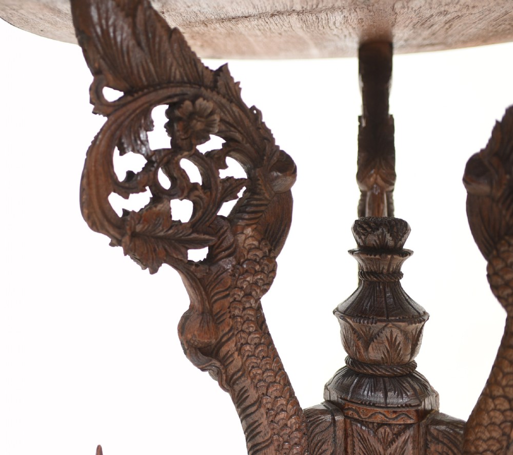Burmese Side Table Antique Carved Burma Furniture View VII