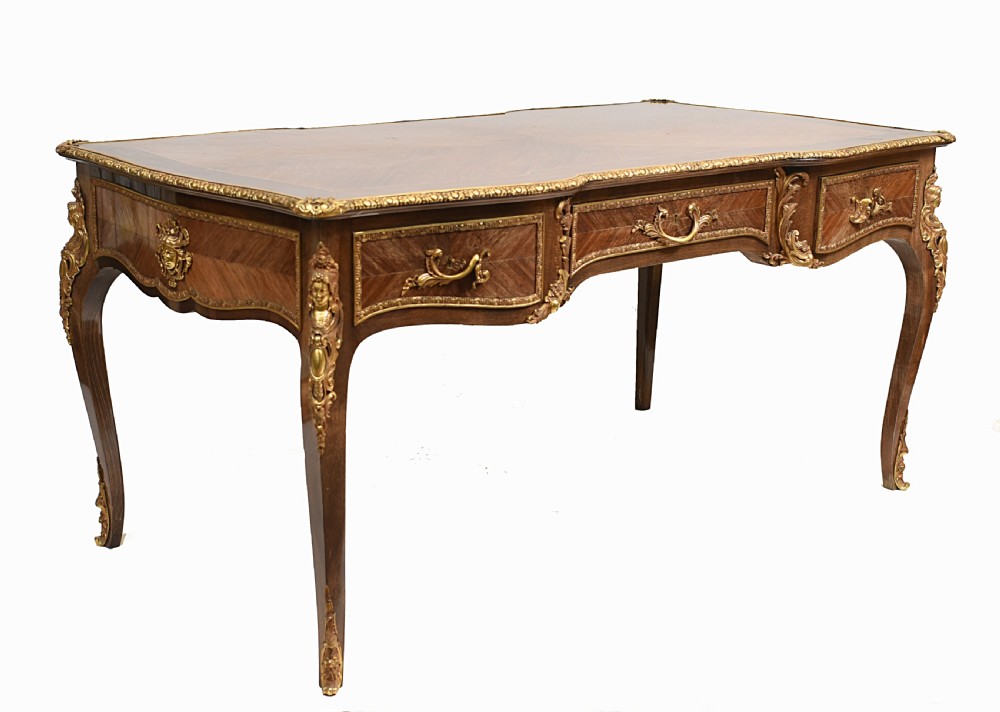 French Bureau Plat Antique Desk  View V