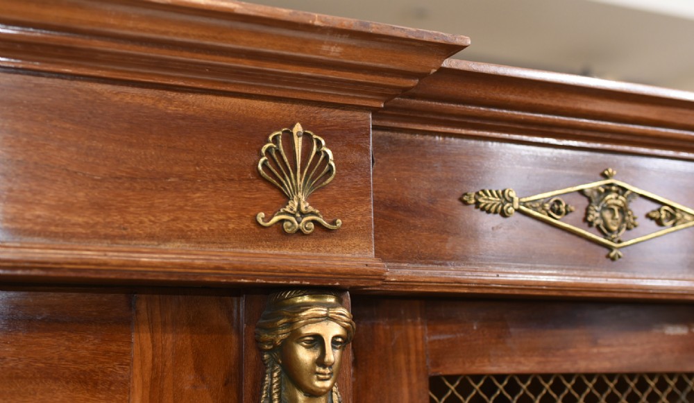 French Antique Bookcase Second Empire Bibliotheque Cabinet View XII