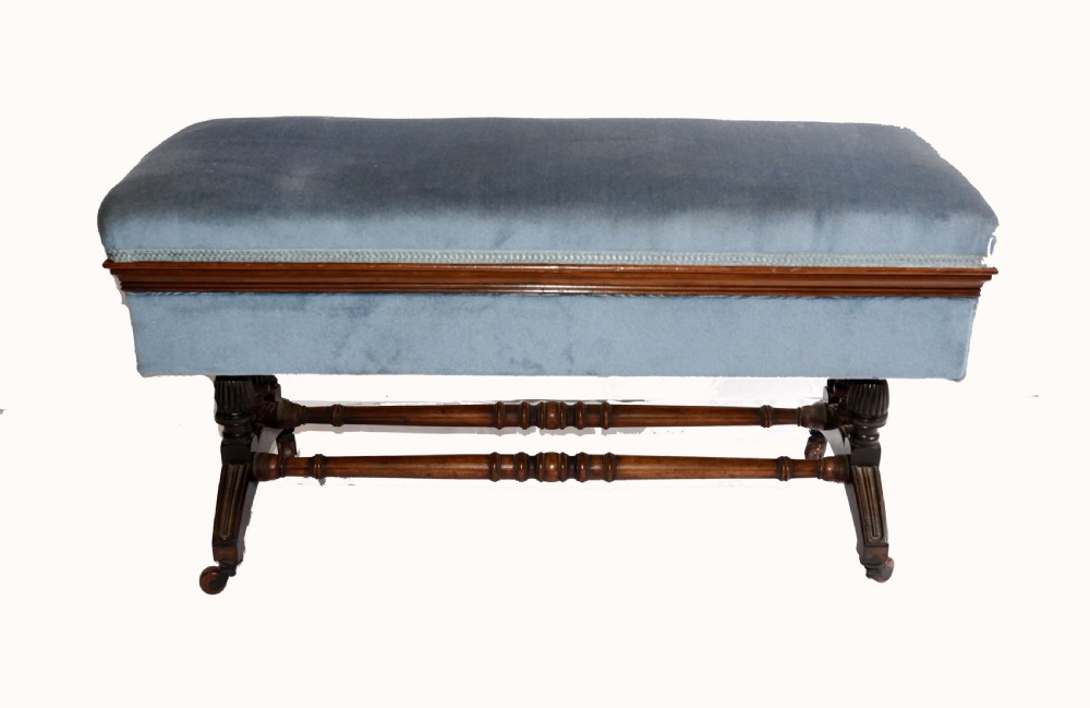 Antique French Stool Window Seat Storage Box Gillows 1880