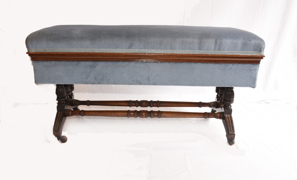 Antique French Stool Window Seat Storage Box Gillows 1880 View II