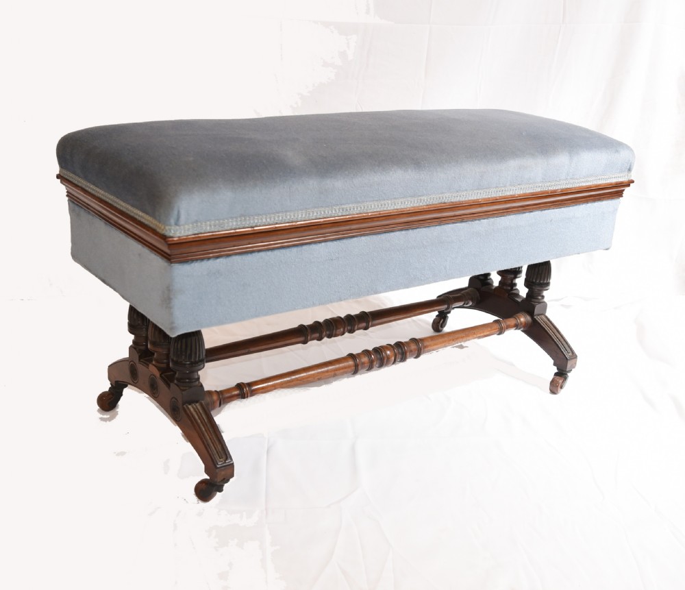 Antique French Stool Window Seat Storage Box Gillows 1880 View III