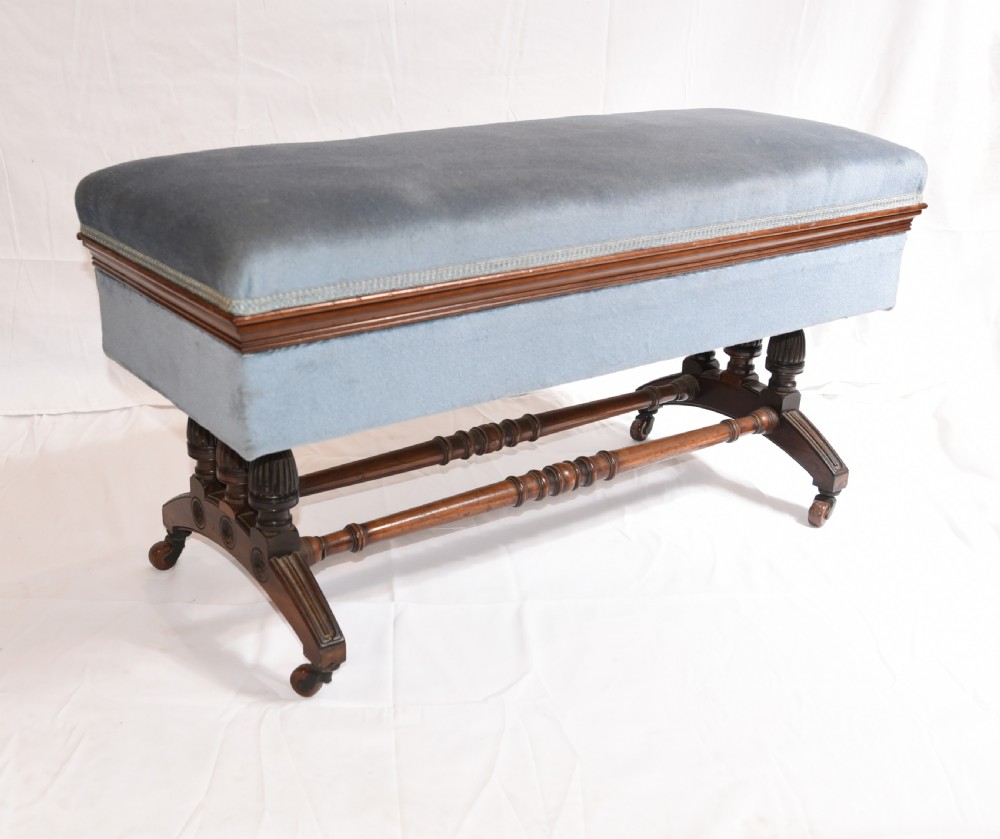 Antique French Stool Window Seat Storage Box Gillows 1880 View IV