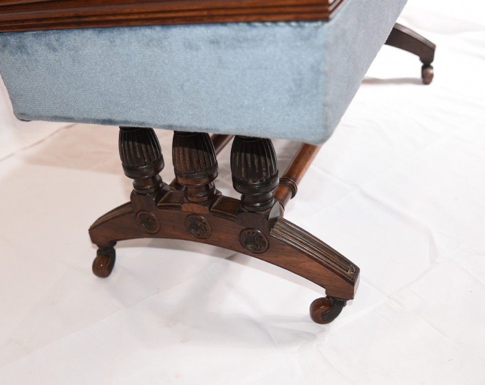Antique French Stool Window Seat Storage Box Gillows 1880 View V