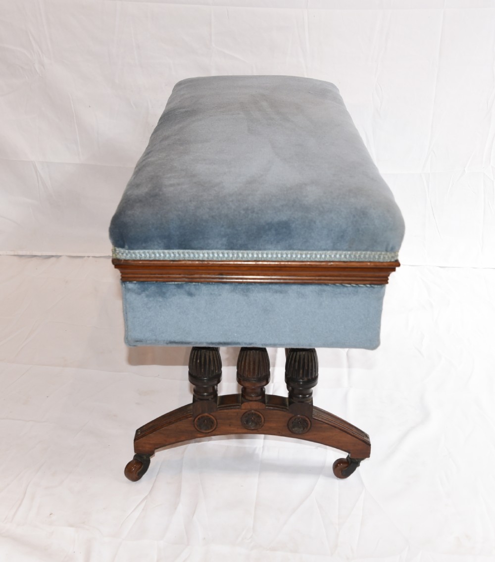 Antique French Stool Window Seat Storage Box Gillows 1880 View IX