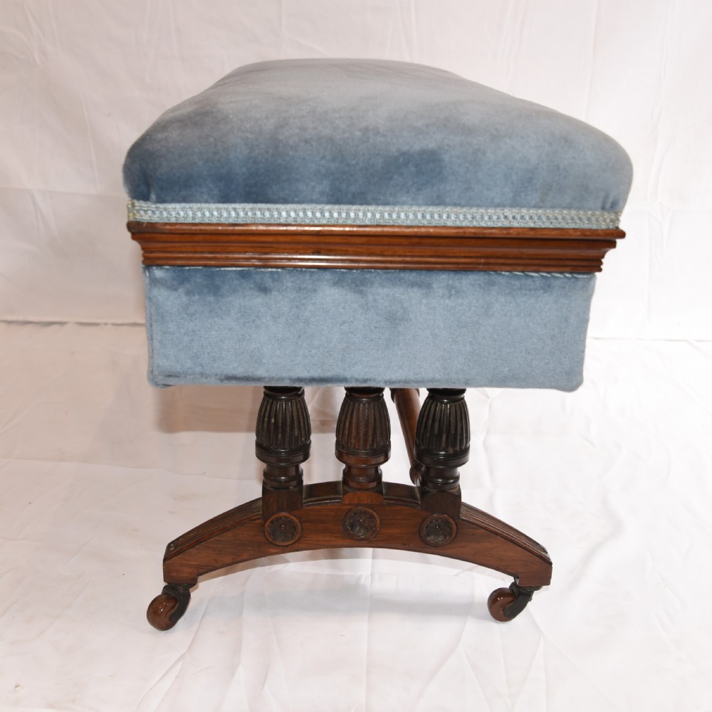Antique French Stool Window Seat Storage Box Gillows 1880 View X