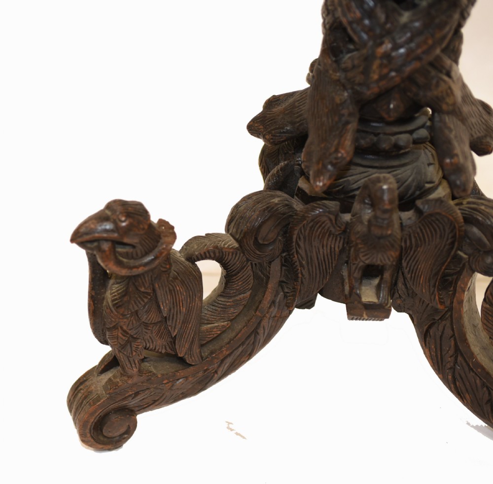 Burmese Side Table - Antique Hand Carved Burma Furniture Myanmar View VII