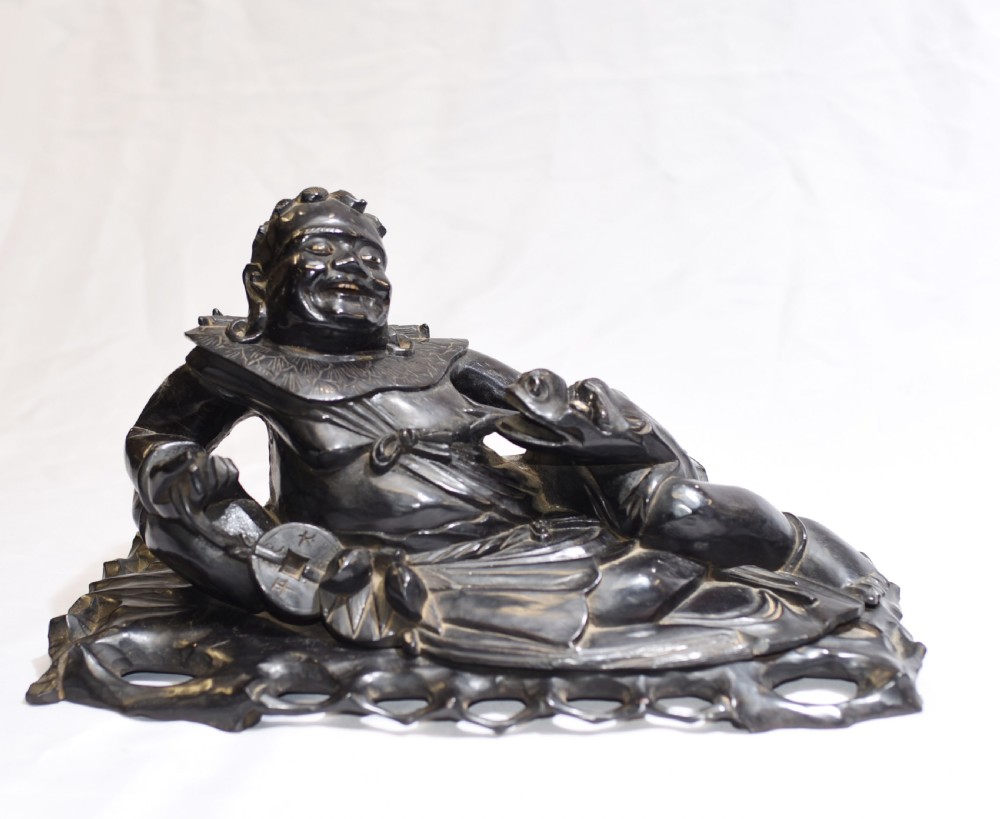 Pair Antique Carved Chinese Figurines Hardwood China View III